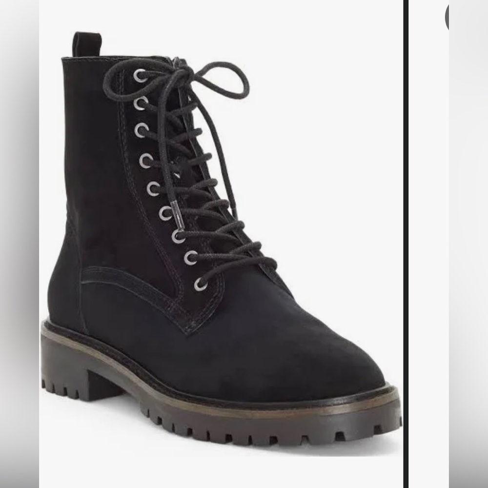 Lucky Brand Suede Lace Up Lug Sole booties